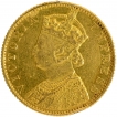 Gold Ten Rupees Coin of Victoria Empress of Calcutta Mint of 1879.