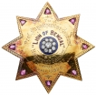 Star Badge in Gold with diamonds and rubies of Order of Lion of Bengal.