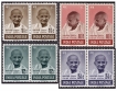 Four Pair of Stamps in different denomination of Mahatma Gandhi of 1948.