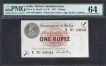 One Rupee Bank Note of King George V Signed by M M S Gubbay of 1917 of Madras Circle.