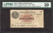 One Rupee Bank Note of King George V Signed by A C McWatters of 1917 of Universalised Circle.