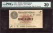 One Rupee Bank Note of King George V Signed by A C McWatters of 1917 of Universalised Circle.