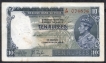 Ten Rupees Bank Note of King George VI Signed by J B Taylor of 1938.