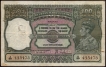 One Hundred Rupees Bank Note of King George VI Signed by J B Taylor of 1938 of Madras Circle.