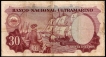 Trinta Escudos Bank Note of Banco Nacional Ultramarino of Indo Portuguese of 1959.