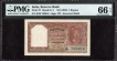 Two Rupees Bank Note Signed by B Rama Rau of Republic India of 1950.