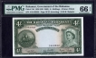 Four Shillings Bank Note of Bahamas of Queen Elizabeth II of 1936.