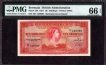 Ten Shillings Bank Note of Queen Elizabeth II of Bermuda of 1957.