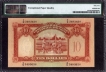 Ten Dollars Bank Note of The Chartered Bank of India Australia and China of Hongkong.