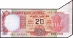 Error Twenty Rupees Bank Note Signed by Bimal Jalan of Republic India.