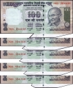 Error Hundred Rupees Bank Notes Signed by Y V Reddy of Republic India.