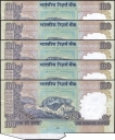 Error Hundred Rupees Bank Notes Signed by Y V Reddy of Republic India.