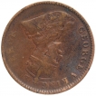 Error Bronze One Quarter Anna Coin of King George V of Calcutta Mint of 1919.