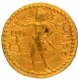 Gold Dinar Coin of Kanishka I of Kushan Dynasty of Sun God type.