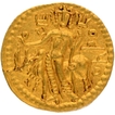 Gold Dinar Coin of Vasudeva I of Kushan Dynasty of Oesho type.