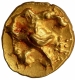 Gold Half Varaha Coin of Achyutharaya of Tuluva Dynasty of Vijayanagara Empire.