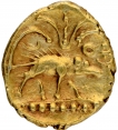 Gold Fanam Coin of Tirumalaraya of Aravidu Dynasty of Vijayanagara Empire.