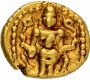 Gold Half Varaha Coin of Venkatapathiraya II of Aravidu Dynasty of Vijayanagara Empire.