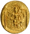 Gold Half Varaha Coin of Venkatapathiraya III of Aravidu Dynasty of Vijayanagara Empire.