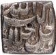 Silver Square Half Rupee Coin of Akbar of Lahore Mint of Azar Month.