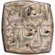 Silver Square Half Rupee Coin of Akbar of Khurdad Month.