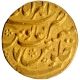 Gold Mohur Coin of Aurangzeb Alamgir of Akbarabad Mint .