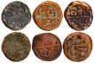 Lot of Six Copper Kasu Coins of Madurai Nayaks.