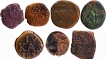 Set of Seven Copper Coins of Tranquebar of Indo Danish.