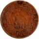 Copper One Twelfth Anna Coin of Victoria Queen of Calcutta Mint of 1874.