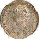 Silver Quarter Rupee Coin of Victoria Queen of Calcutta Mint of 1862.