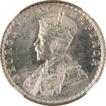 Silver Quarter Rupee Coin of King George V of Bombay Mint of 1928.