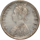 Silver Half Rupee Coin of Victoria Queen of Bombay Mint of 1876.