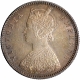 Silver Half Rupee Coin of Victoria Empress of Bombay Mint of 1886.