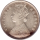 Silver Half Rupee Coin of Victoria Empress of Calcutta Mint of 1893.