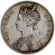 Silver One Rupee Coin of Victoria Queen of Bombay Mint of 1862.