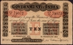 Uniface Ten Rupees Banknote of King Edward VII Signed by R W Gillen of 1910 of Calcutta Circle.