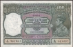 One Hundred Rupees Banknote of King George VI Signed by C D Deshmukh of 1938 of Bombay Circle.