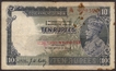 Ten Rupees Banknote of King George V Signed by J W Kelly of 1937 of Burma Issue.