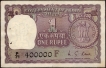 One Rupee Fancy No 400000 Banknote Signed by M G Kaul.