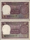 One Rupee Fancy No 999999 and 1000000 Banknotes Signed by M G Kaul.