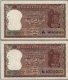 Two Rupees Diamond Series Fancy No 999999 and 1000000 Banknote Signed by P C Bhattacharya.