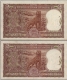 Two Rupees Diamond Series Fancy No 999999 and 1000000 Banknote Signed by P C Bhattacharya.