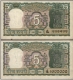 Five Rupees Fancy No 999999 and 1000000 Banknote Signed by S Jagannathan.