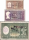 Set of Three Khadi Hundi Indian Banknotes  of 2, 5 & 100 Rupees