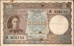 Five Rupees Banknote Signed by H J Huxham and C H Collins of King George VI of Ceylon of 1944.