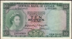 Ten Rupees Banknote of Queen Elizabeth II of Ceylon of 1953.