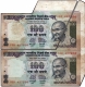 Error One Hundred Rupees Banknotes Signed by Y V Reddy of Republic India.