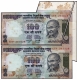 Error One Hundred Rupees Banknotes Signed by Y V Reddy of Republic India.