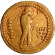 Gold Dinar Coin of Kanishka I of Kushan Dynasty of Nana Type.