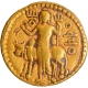 Gold Dinar Coin of Vasudeva I of Kushan Dynasty of Oesho type.